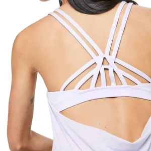 Lululemon Free to Be Wild 2-in-1 Tank Top Size 4 Strappy Heathered Lilac Workout thumbnail 3
