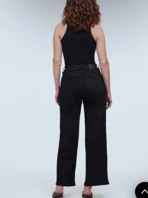 Madewell 28” Perfect Vintage Wide Leg Black Relaxed Office Work thumbnail 8