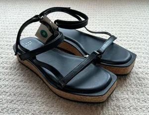 A New Day Black Nova Platform Cork Strappy Sandals Size 8 thumbnail 12