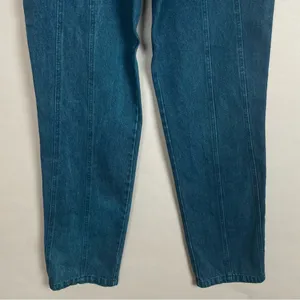 Vintage Jeans Yoke Front Seams Blue Greenish‎ Women Mom Jeans Unique Retro Dyed thumbnail 5