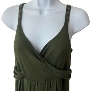 Karen Alexander Boston Proper Green‎ Studded Maxi Dress Resort Travel Summer M thumbnail 3