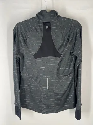 Tek Gear DryTek Gray‎ Striped Quarter Zip Running Top Size M thumbnail 5
