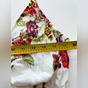 Free People Happy Heart Mini Floral Dress ruched ruffle smock boho L thumbnail 7