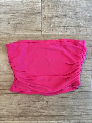 SheIn Strapless Ruched Tube Top - Hot Pink thumbnail 2