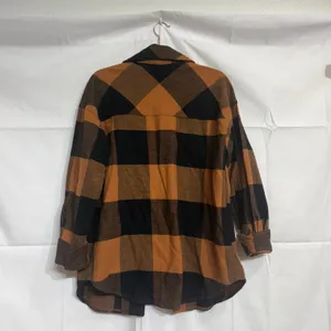 Blu Pepper Orange Plaid Buffalo Print Shacket Sz S thumbnail 11