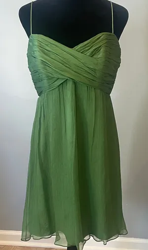 Olive Green formal party Dress size 10 like new thumbnail 1