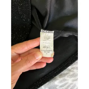 Black Glitter Cocktail Dress sz Small Party LBD Wedding Guest Glam Sparkly‎ Chic thumbnail 8
