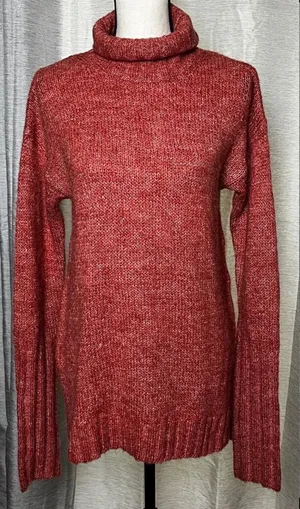 MinkPink‎ Womens Brick Red Size Large Curious Roll Neck Sweater Dress Tunic NEW thumbnail 1