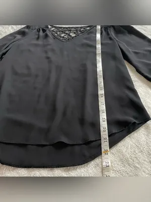 IZ Byer Black Lattice Back Blouse size XS thumbnail 7