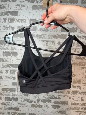 Lululemon | women nwt black energy bra with pads thumbnail 6