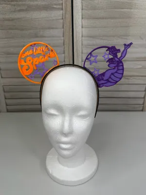 DISNEY Figment 3D Printed Minnie Ears/Headband Purple/Orange-OS thumbnail 1