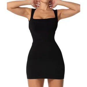NEW Sunzel Square Neck Dress Ribbed Sleeveless Tank Mini Dress S thumbnail 6