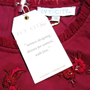 NWT Ivy City Co. Anastasia in Dark Red Embellished Tulle Ruffled Dress 3X thumbnail 7