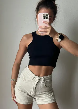 Princess Polly Black Halter Crop Top thumbnail 1