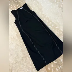 Aritzia Babaton black mini dress white stitching women’s size 2 thumbnail 4