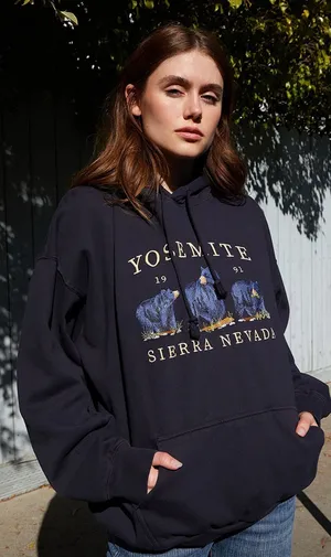 Brandy Melville Navy Hoodie thumbnail 1