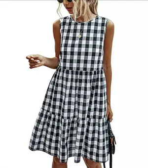 Black And White Gingham Dress Multiple thumbnail 1