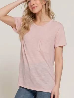 Active USA NWT Short Sleeve Round Neck with Pocket Pale Pink Size Small thumbnail 1