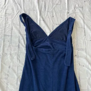 Venus Lingerie Mini Slip Dress Deep Navy Blue V-Neck M 90s Y2K Spaghetti Strap thumbnail 9