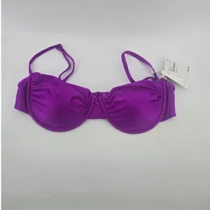 Good American Bikini Set Womens 4 Purple‎ Ruched High Waist Underwire Balconette thumbnail 5