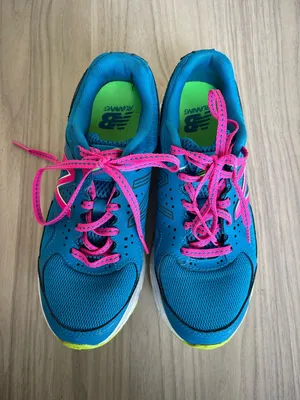 New Balance Teal Blue Sneakers with Hot Pink Accents thumbnail 2