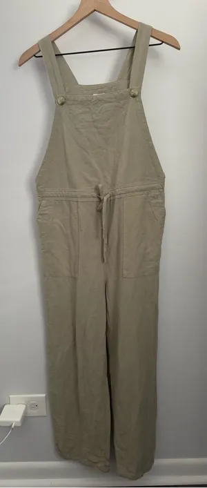Rhythm. Small Jumpsuit Sage Green Relaxed Wide Leg Beach Linen Cotton thumbnail 1