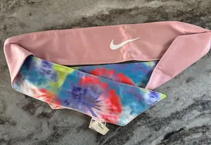 Women's Nike Dri-FIT Running Headband Sports Athletic Tie Dye Reversible Tie thumbnail 1