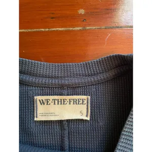 Free People We The Free Thermal Waffle Knit Long Sleeve Top NWT Small Dark Blue thumbnail 8