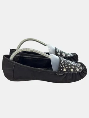 Nicole Black Rhinestone Studded Loafers Slip On Flats Comfort Shoes 10W- Danica thumbnail 4