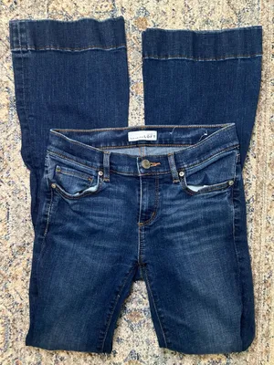 Ann Taylor LOFT Dark Wash Flare Jeans Size 25 thumbnail 1