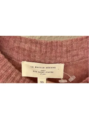 Sezane Manon Ribbed Knit Baby Alpaca Dress Size XS Shoulder Button Rosewood thumbnail 8