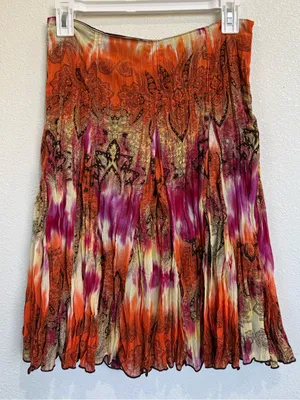 Tracy Evans Y2k Paisley Midi Skirt Boho Whimsigoth Tie Dye Pleated Size 3 thumbnail 2