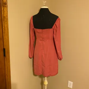 NWT Abercrombie Sweetheart Neck Long Sleeve Dress 💜 thumbnail 3