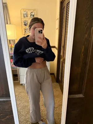 Hollister wide leg sweatpants taupe thumbnail 3