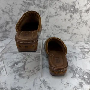 Born Bandy Clogs Size 38 7.5 Brown Southwest Woven Blanket Suede Leather Mule thumbnail 5