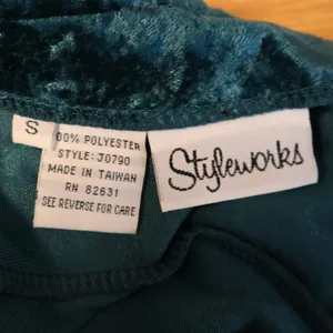 Styleworks‎ Vintage 90s Crushed Velvet Maxi Dress Womens Size S Whimsigoth Green thumbnail 2