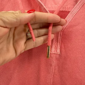 Tommy Bahama Sunray Cove Hybrid Pullover‎ Sweatshirt Coral Cotton V Neck Medium thumbnail 3