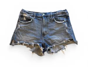 Abercrombie & Fitch Frayed Blue Denim Cutoff Shorts thumbnail 1