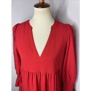 Tuckernuck POMANDER PLACE Red Crepe Kenzo Dress XS thumbnail 7
