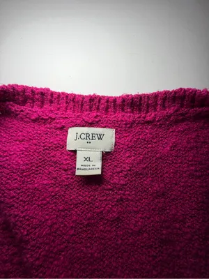 J. Crew Women's V-Neck Sweater in Fuchsia Pink thumbnail 2