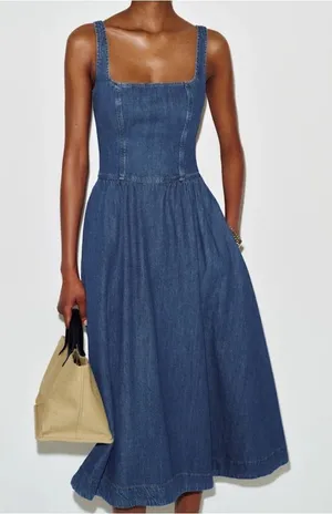 Reformation Janu Denim Midi Dress 10 thumbnail 1