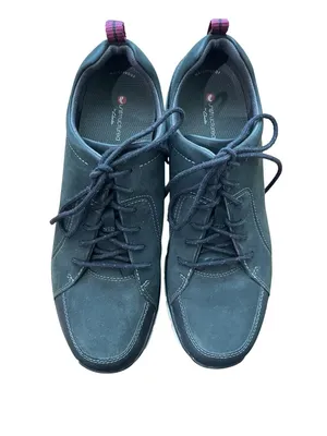 Clarks Wave Go Women’s 9.5 Navy Nubuck Leather WaveWalk Shoes Used thumbnail 2