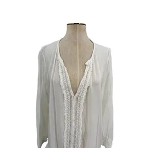 Eberjey Summer of Love Elba‎ Cover Up Dress White Crochet Tunic Size Large thumbnail 4