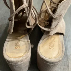 Schutz Binalia Lace Up Suede Block Heel Sandals size 6 thumbnail 5