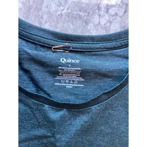 Quince Flowknit Breeze Tee Heather Green Short Sleeve Crew Neck Top LB57601 S thumbnail 2