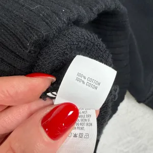 Aerie M Oh Snap Weekend Henley Mockneck Sweatshirt Oversized Relaxed Fit Black thumbnail 8