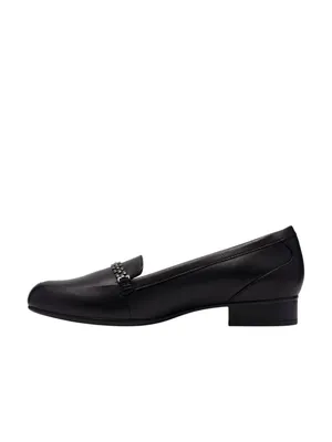 NWT Clarks Juliet Mia Leather Loafer Flat 26186950 Black 5.5M thumbnail 3