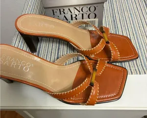 Franco Sarto Reddish Orange Slip On Heels Women’s Size 8.5 thumbnail 1