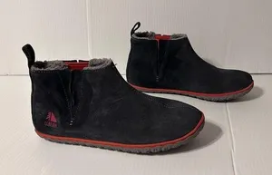 L.L. Bean suede gray lined pull-on ankle boots women size 8 M thumbnail 1