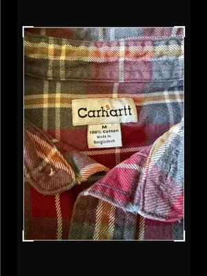 Carhartt Red‎ Plaid Button-Down Flannel Shirt thumbnail 3